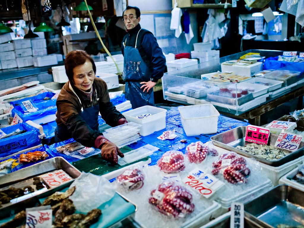 The Tsukiji fish market