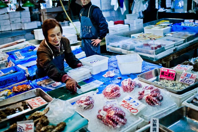 The Tsukiji fish market