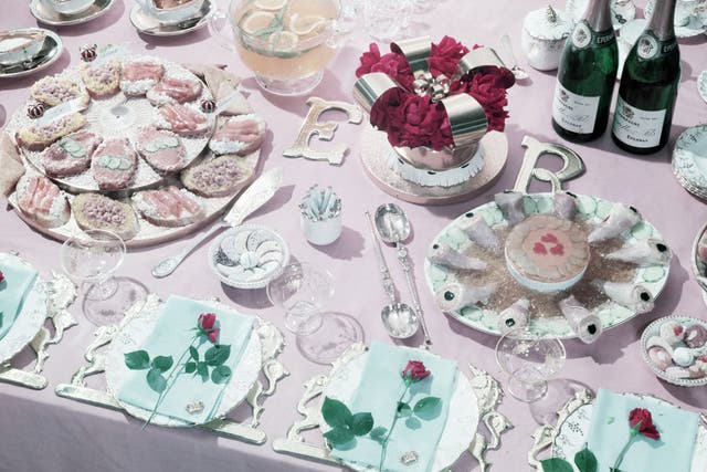 Cold platters laid out for a Coronation party back in 1953