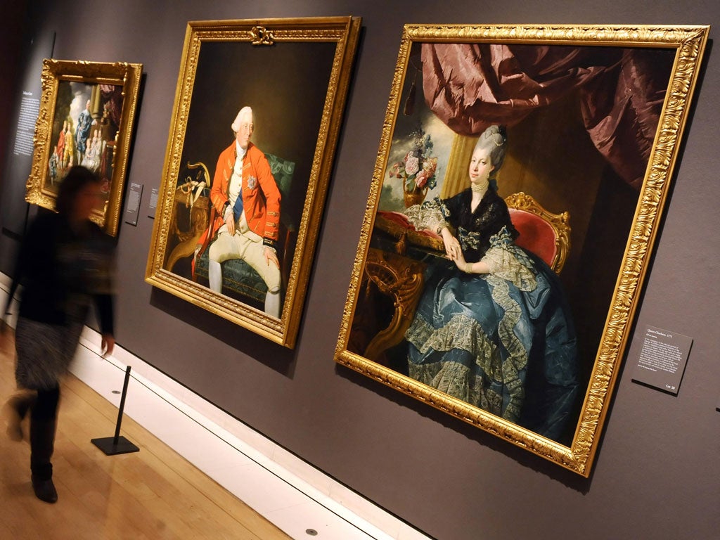 'George III' and 'Queen Charlotte' at the RA – both painted by Johan Zoffany in 1771