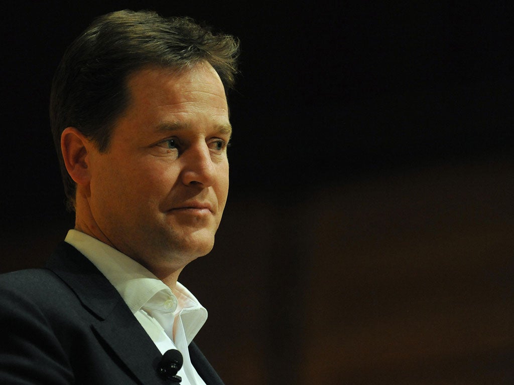 Clegg: Going for growth means going green, he will tell his party