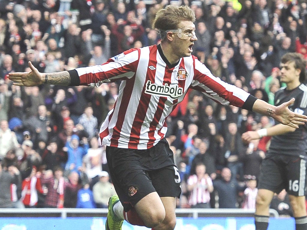 Nicklas Bendtner got Sunderland’s winner against Liverpool