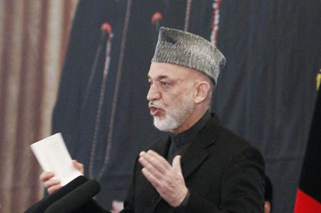 Hamid Karzai has called on the West to withdraw from villages as the Taliban sever talks on Afghanistan's future
