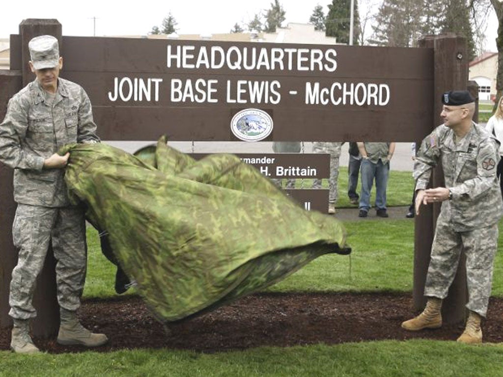 Joint Base Lewis- McChord, south of Seattle, has 40,000 soldiers
who are between deployments