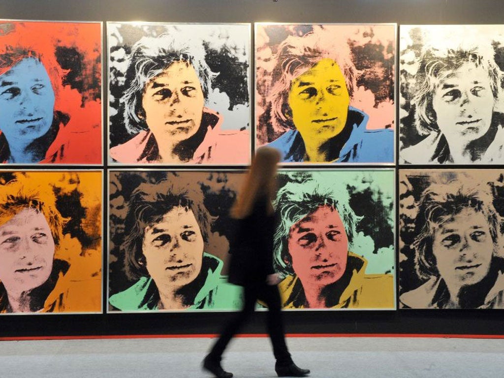 The artwork ‘Gunter Sachs’ (1972) by artist Andy Warhol on display in Germany