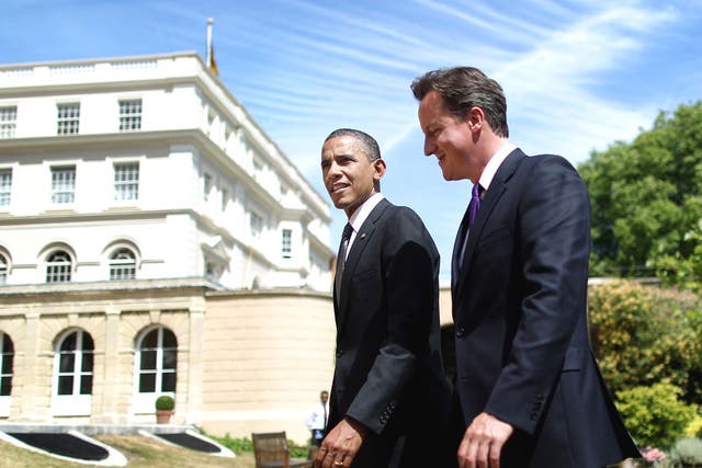 David Cameron and Barack Obama in London in May last year