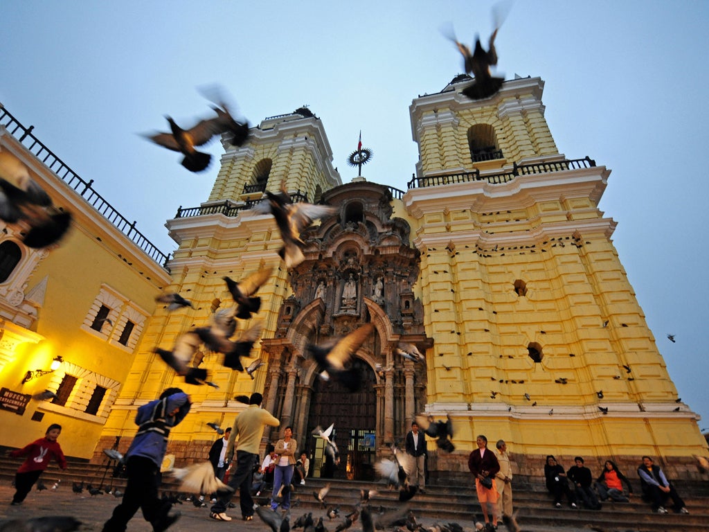 San Francisco Cathedral in downtown Lima