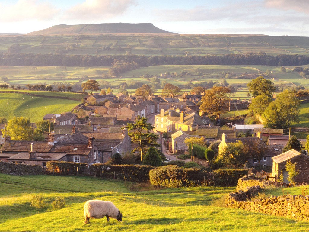 The countryside village of Askrigg in the Yorkshire Dales