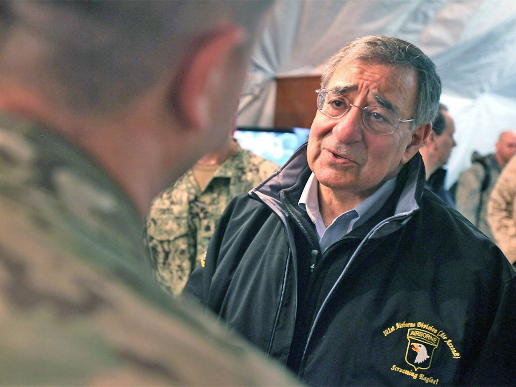 Leon Panetta, Defence Secretary, in Afghanistan yesterday