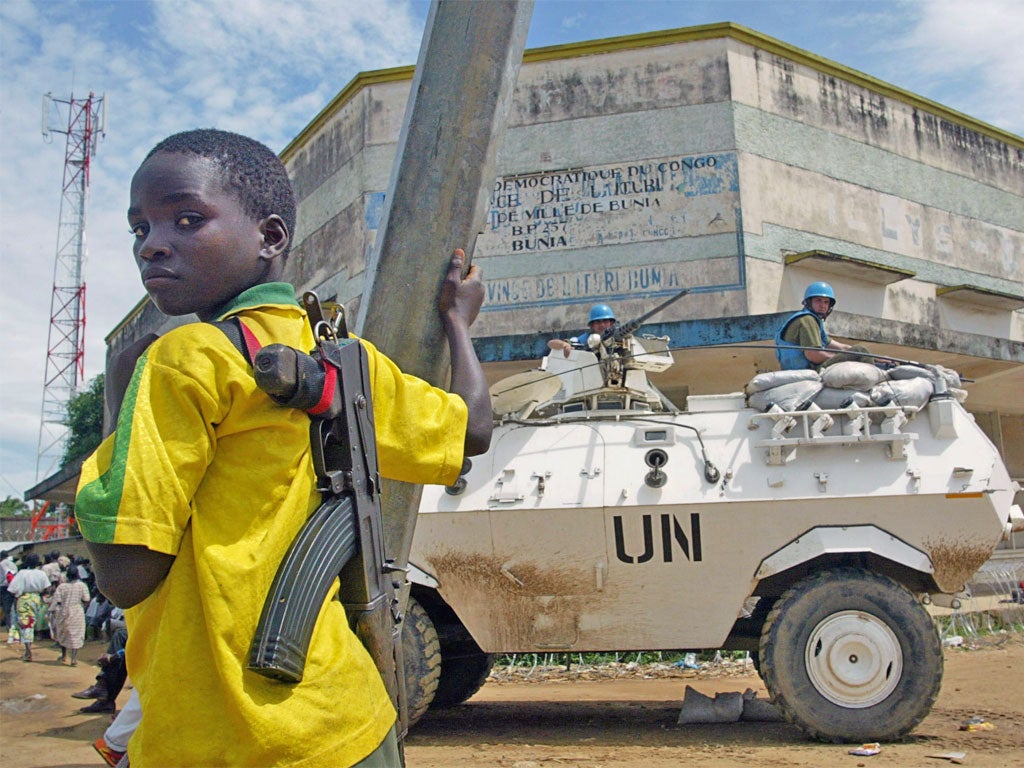 A child fighter from Lubanga's Union of Congolese Patriots