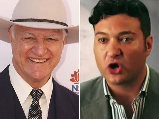 Bob Katter has incensed his half-brother Carl, right, with an advert attacking gay marriage