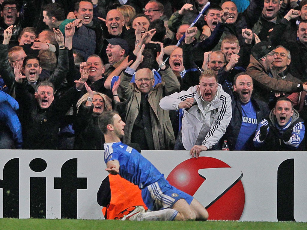 Branislav Ivanovic celebrates his extra-time winner