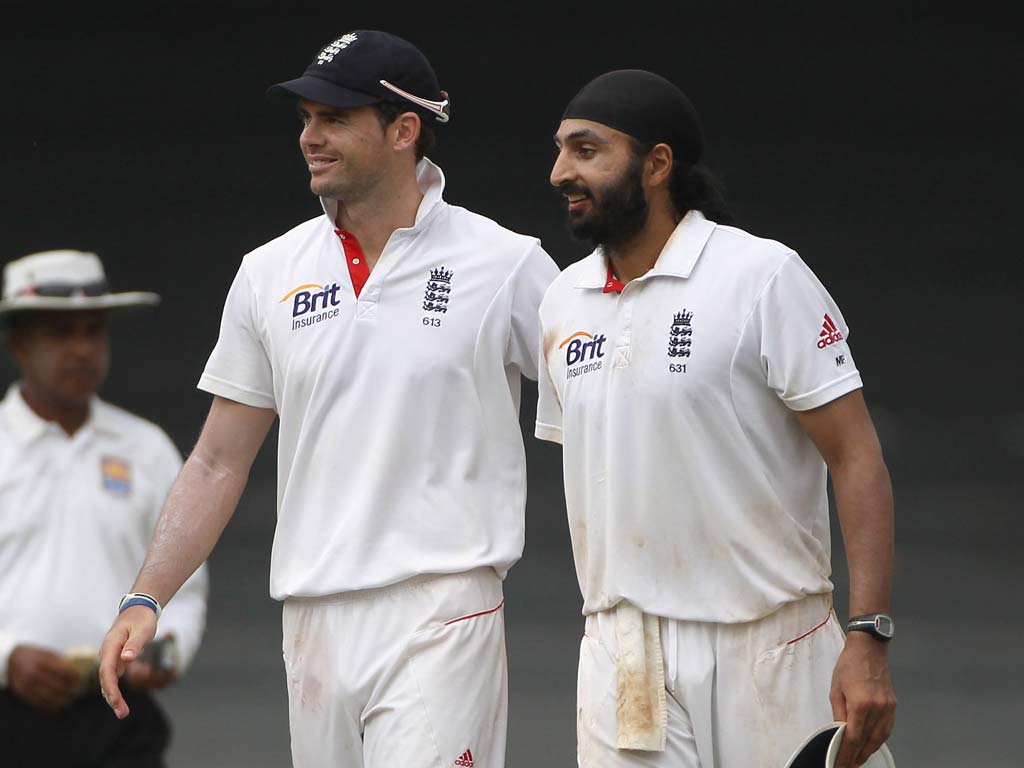 Monty Panesar and James Anderson share the spoils