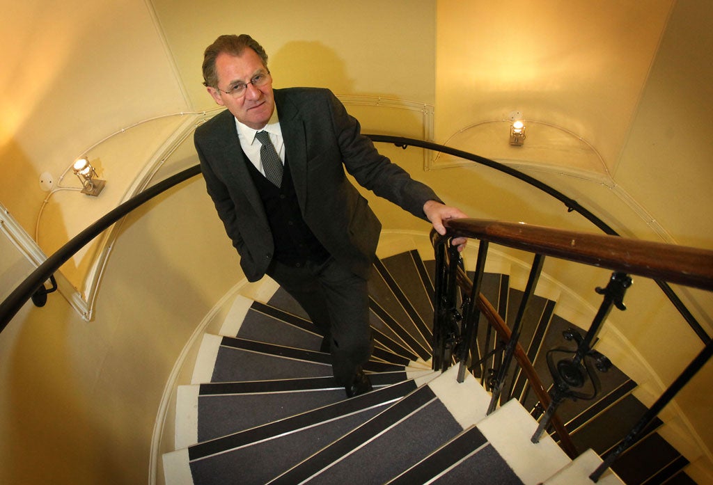 Andrew Motion pictured at his office in London