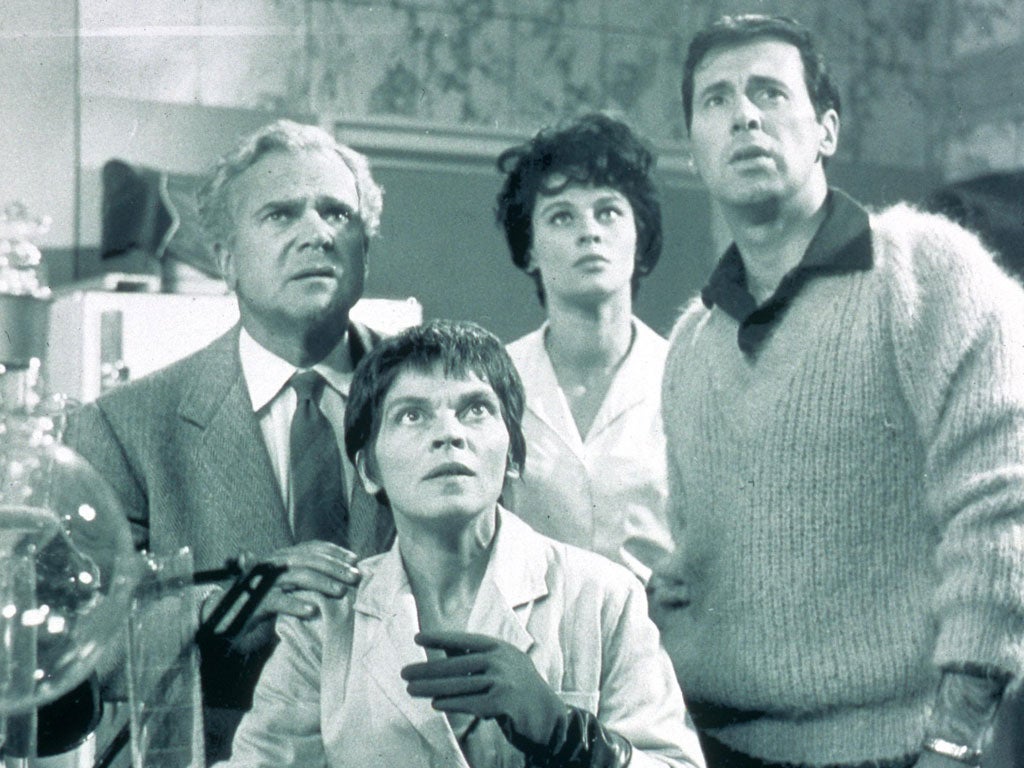 'A for Andromeda': from left, Esmond Knight, Mary Morris, Julie Christie and Halliday