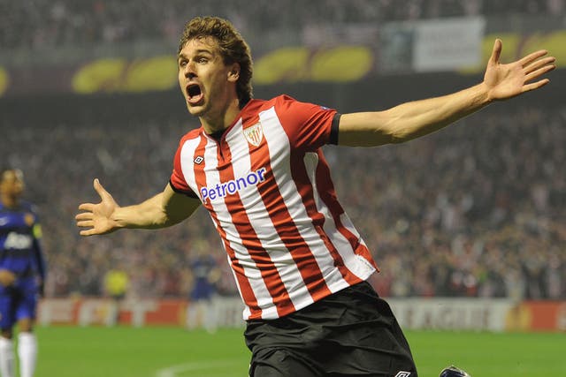 Fernando Llorente celebrates giving Athletic Bilbao the lead