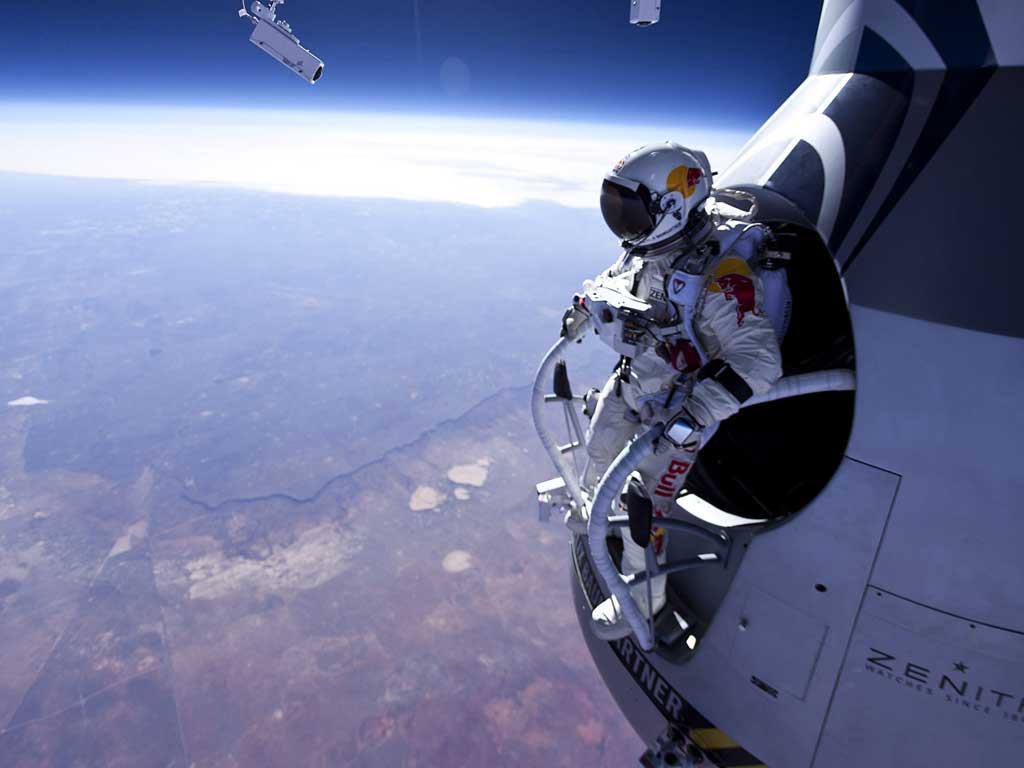 Felix Baumgartner’s attempt to make the highest ever skydive from 120,000ft (35,570m) and break four World Records in the process