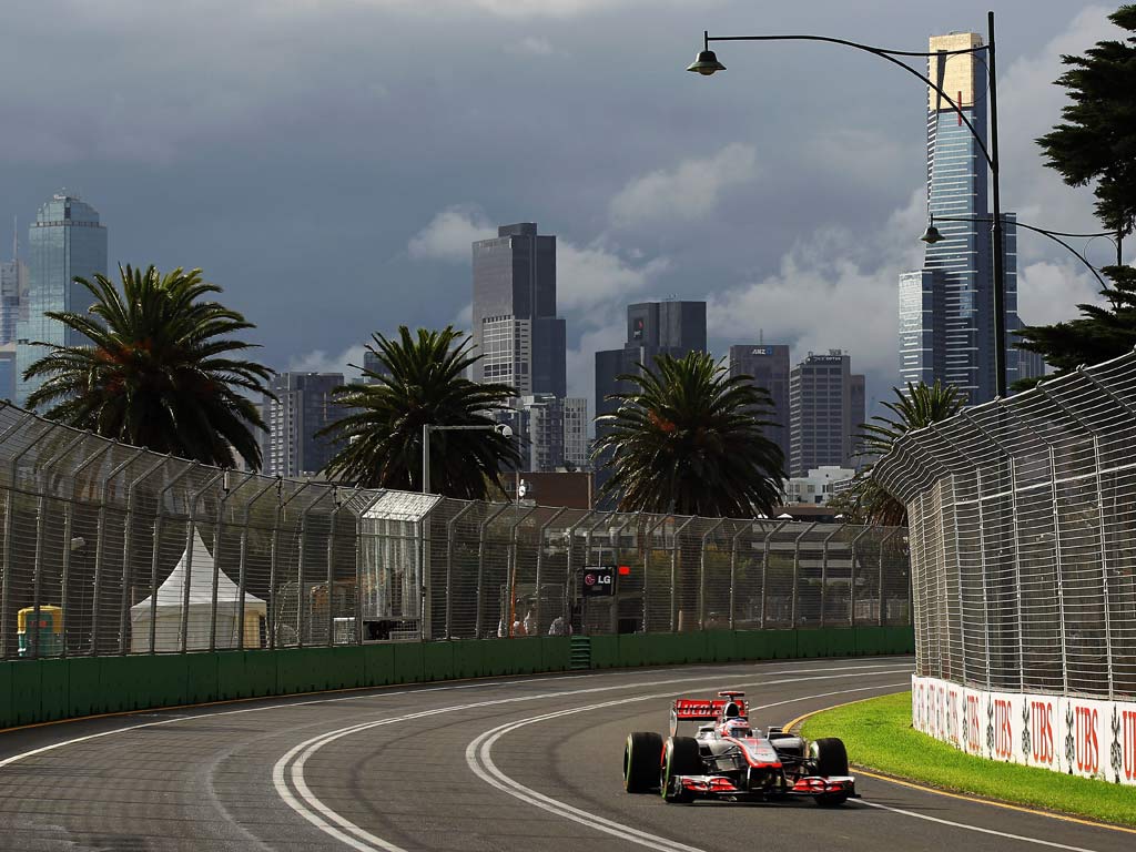 Jenson Button in his McLaren in Melbourne