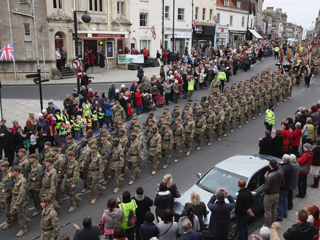 Hundreds of people lined Warminster's streets today