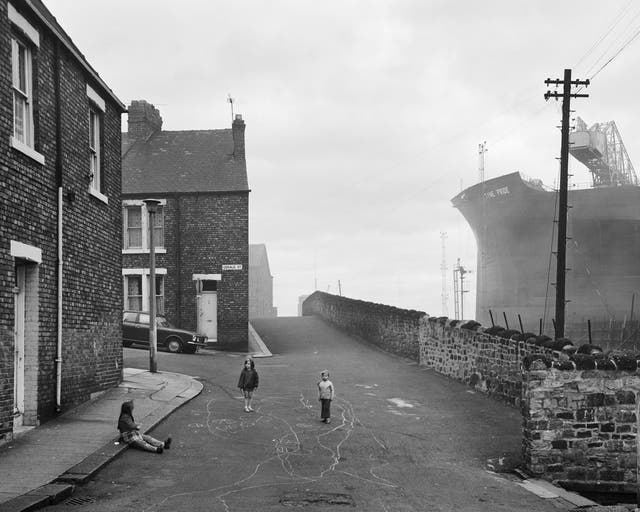Housing and Shipyard, Wallsend, Tyneside, 1975