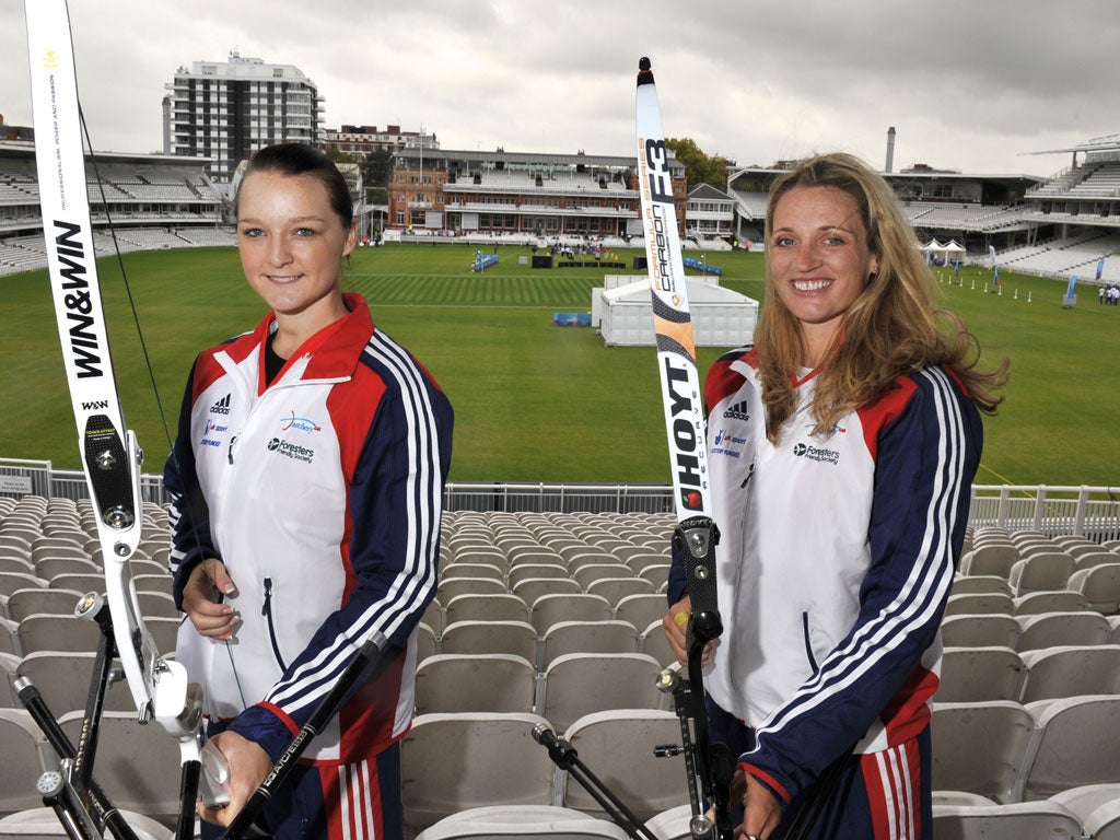 Amy Oliver (left) and Alison Williamson at Lord's, the venue for the London 2012 archery