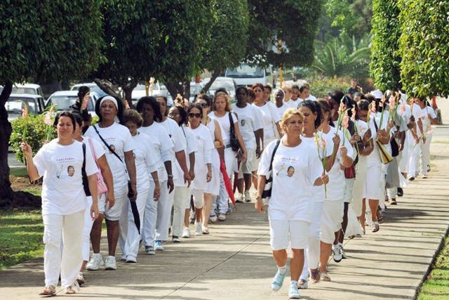 Ladies in White opposition movement members march in Havana