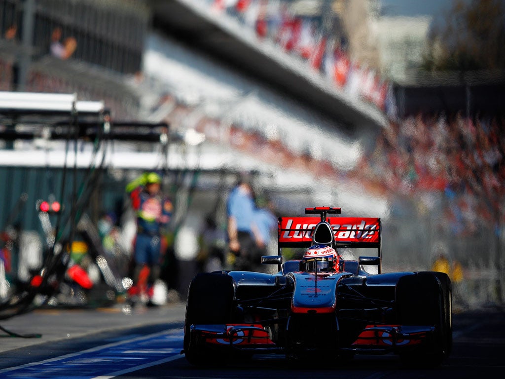 Jenson Button of McLaren in action at the Australian Grand Prix