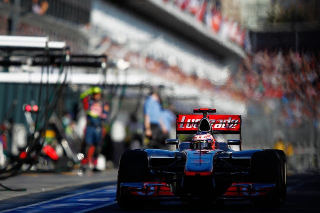 Jenson Button of McLaren in action at the Australian Grand Prix
