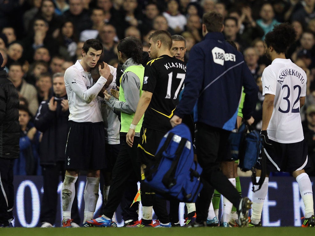 17 March 2012 Gareth Bale consoles teammate Jermain Defoe after Fabrice Muamba collapses during Tottenham and Bolton’s FA Cup clash. The Bolton player received CPR on the pitch before being rushed to hospital.