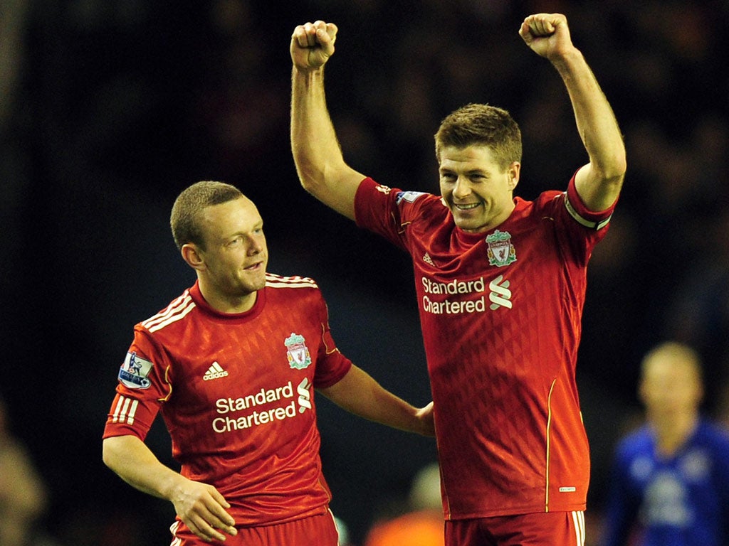 Jay Spearing with Steven Gerrard