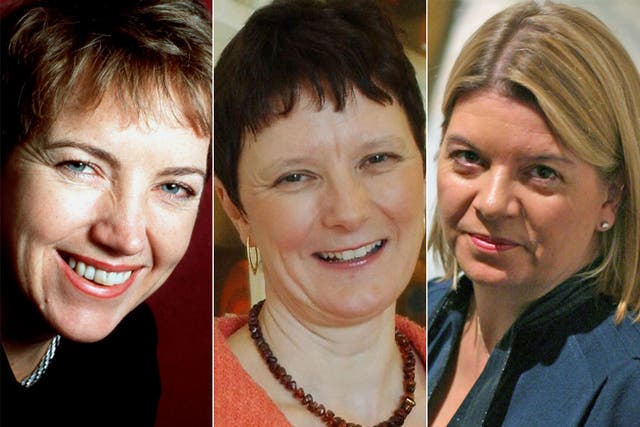 Runners and riders: the BBC executives Helen Boaden and Caroline Thomson, and BSkyB's Sophie Turner Laing