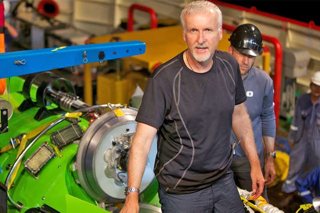 James Cameron with the Challenger Deep submersible
