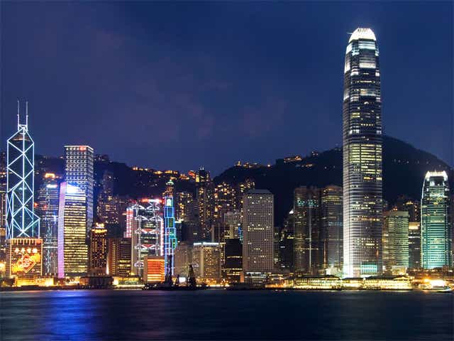The Hong Kong skyline