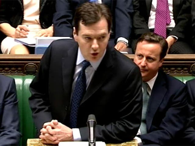 Osbourne delivering his Budget speech yesterday