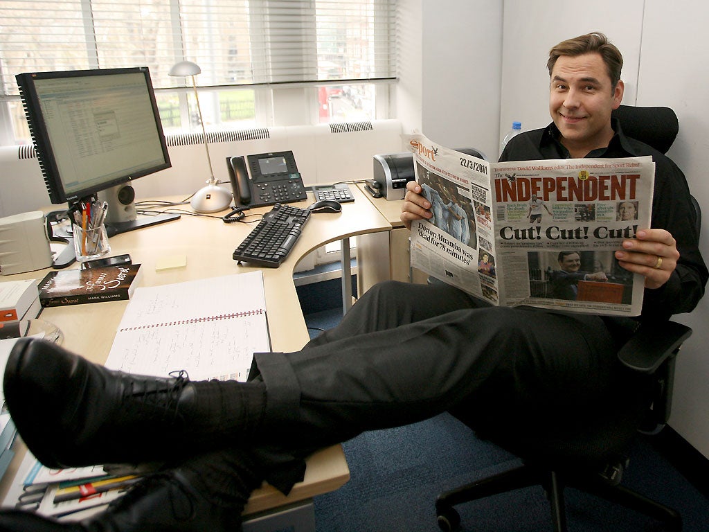 David Walliams is editor for the day for The Independent and i