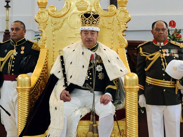 A newly constitutional monarchy: Tupou at his coronation in 2008