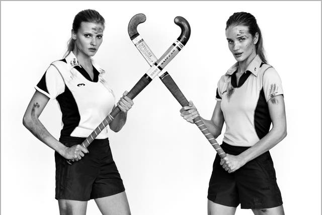 Hockey Players: Tops, from selection by Mercian, mercianhockey.com, 01483 757677; shorts, £6, Lonsdale, sportsdirect.com