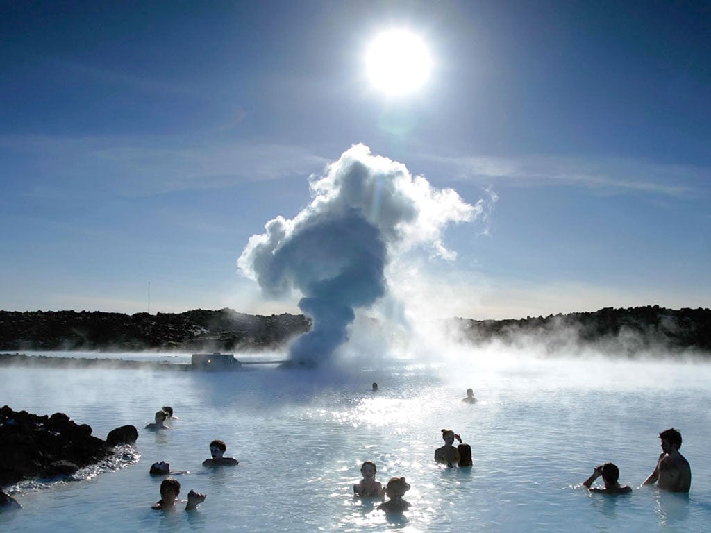 Steam bath: swimming in the Blue Lagoon