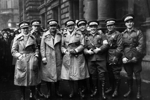Watters, far right, with his ambulance unit in Glasgow in 1937 before departing for his second stint in Spain