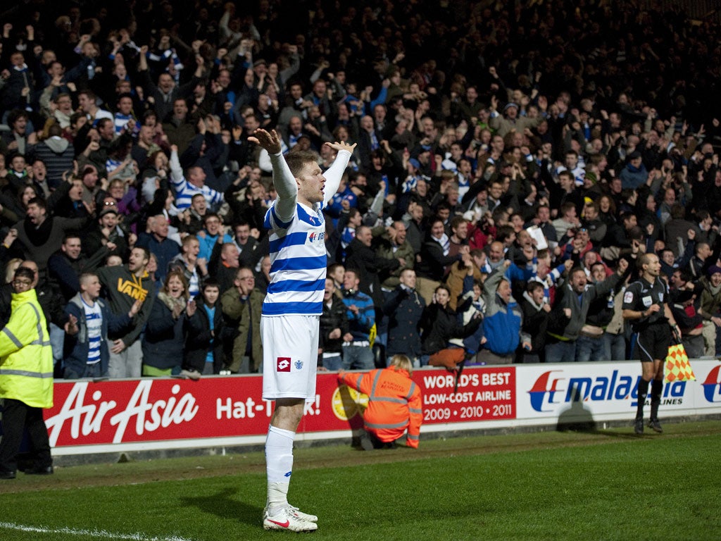 21 March 2012 QPR completed a remarkable comeback to beat Liverpool 3-2 at Loftus Road, with Jamie Mackie scoring the winner.