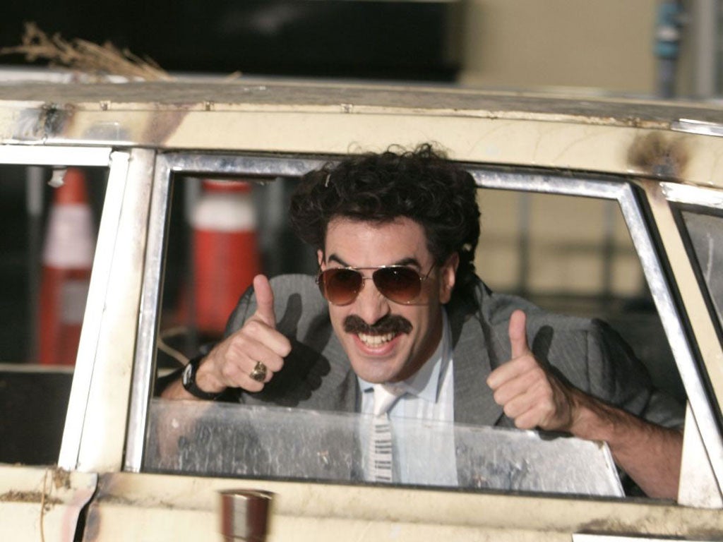Sacha Baron Cohen as his alter ego Borat