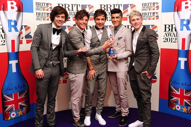 The Only Way Is Up: One Direction with their Brit Award for best single. We cringe now, but their sound will sum up an era one day