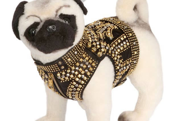 We Love: Huggable pugs - Can't commit to a living, breathing, four-legged friend? Florentine boutique Luisa Via Roma's designer pug project may be the answer. Dolled-up Steiff critters, like this Versace pup, are being auctioned off in aid of UNICEF. luisaviaroma.com