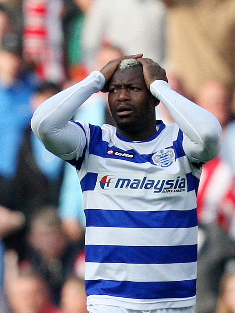 DJIBRIL CISSÉ: His red card at Sunderland was his second since
joining QPR in January