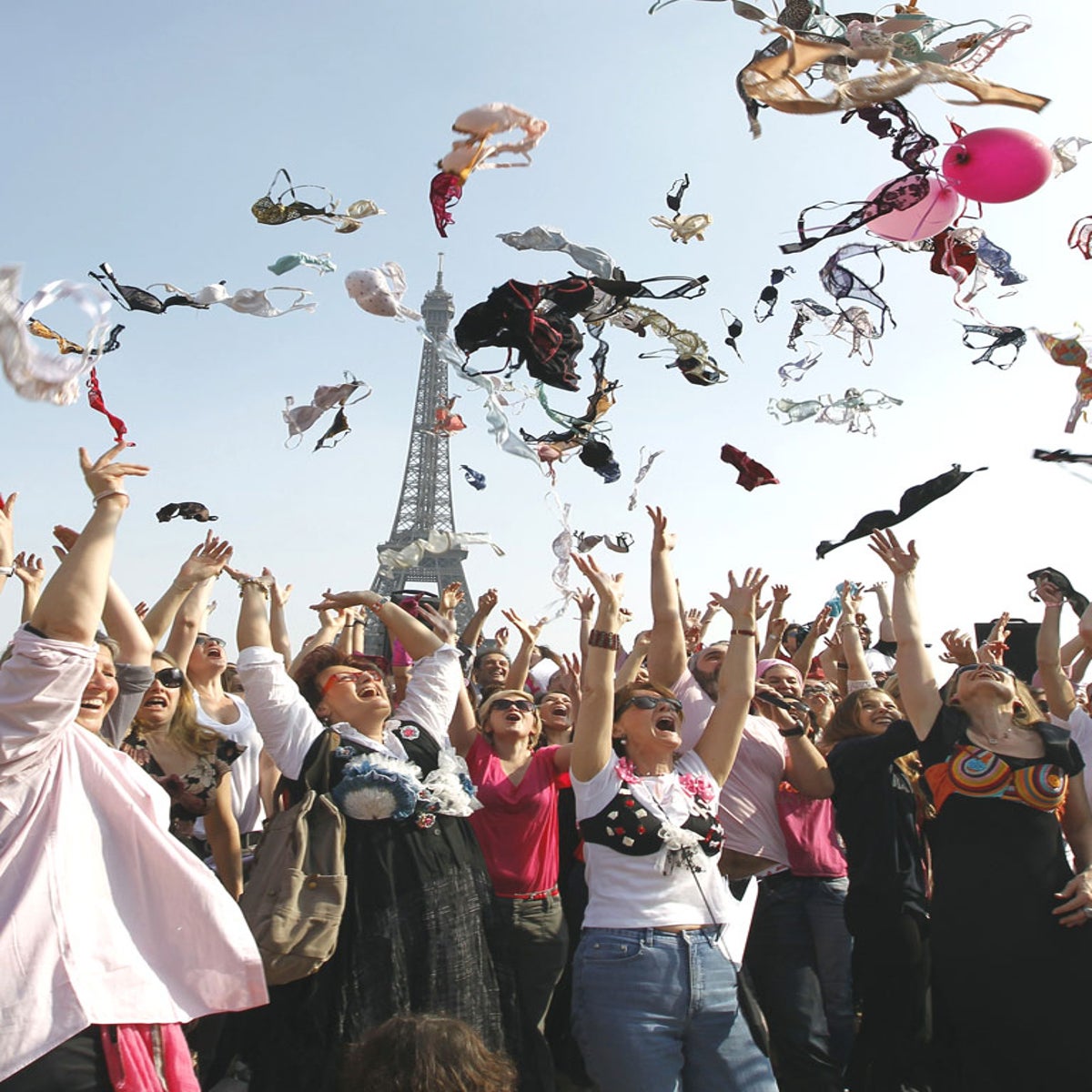 Ooh la bra! Breast cancer cause gets a lift in Paris