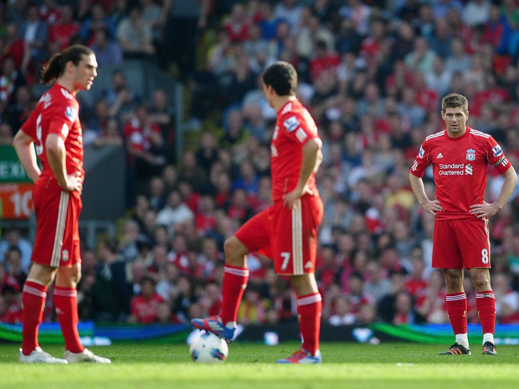 Liverpool pictured during the defeat to Wigan