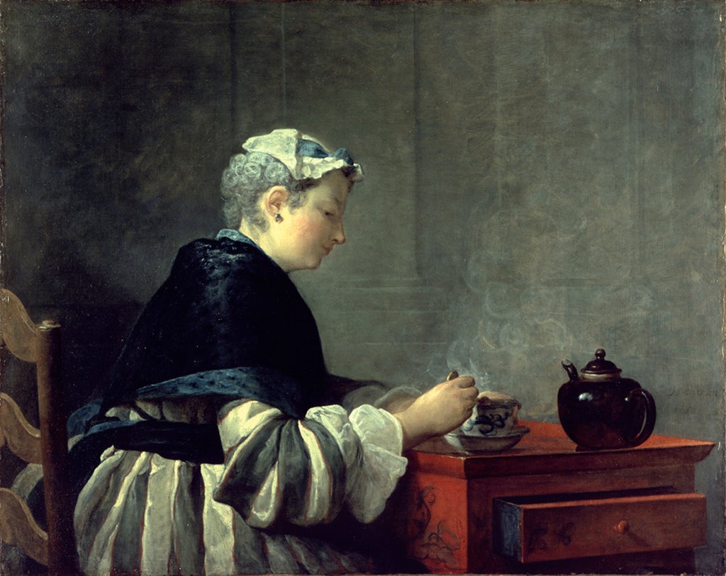 Jean-Baptiste Siméon Chardin, A Lady Taking Tea, 1735. Oil on canvas, 80 x 101 cm