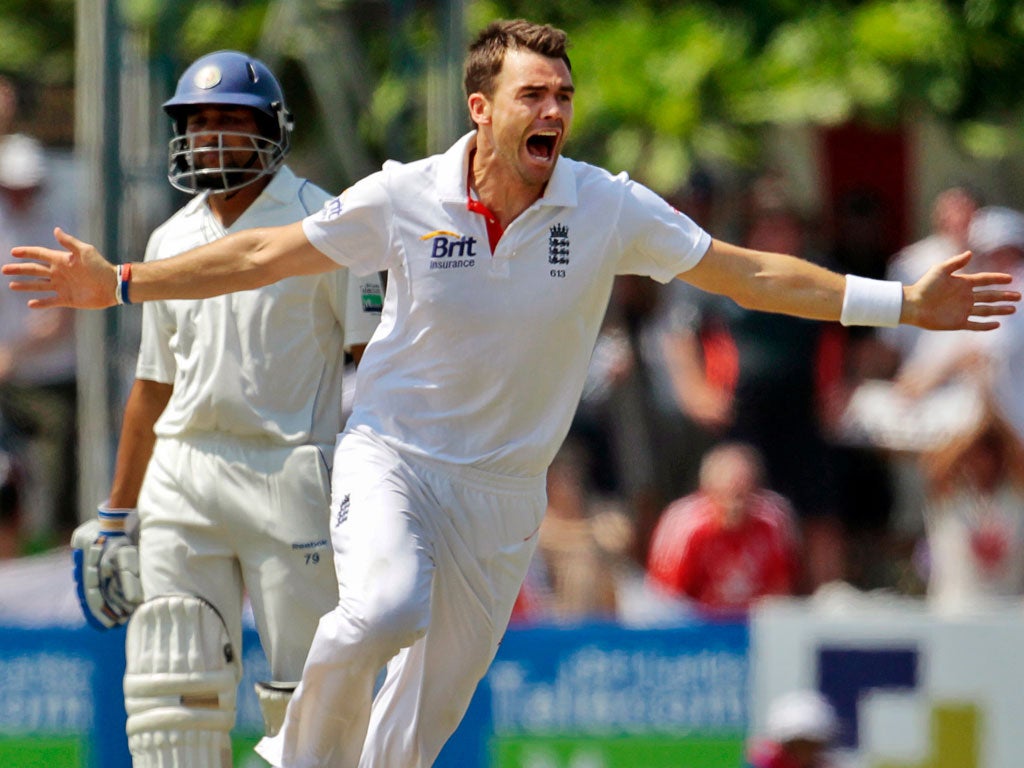 JAMES ANDERSON: The England fast bowler dropped two
catches on day one at Galle