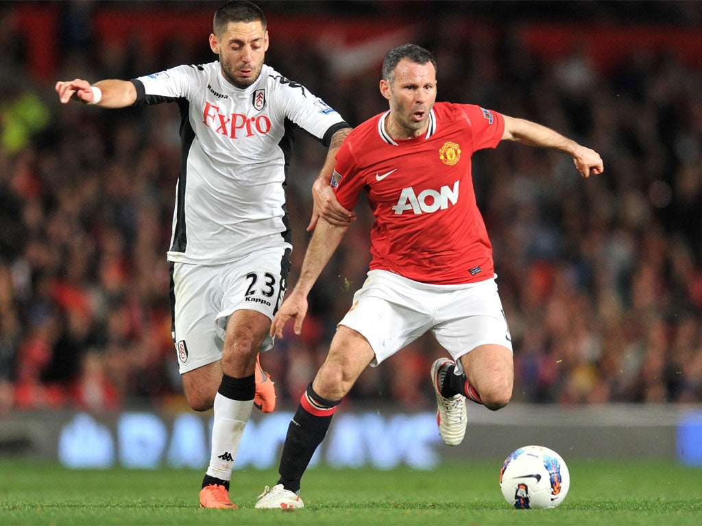 Ryan Giggs in action during Manchester United's 1-0 victory over Fulham on Monday night