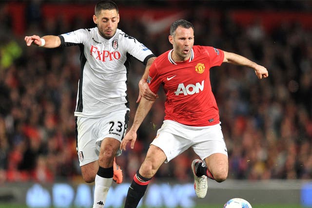 Ryan Giggs in action during Manchester United's 1-0 victory over Fulham on Monday night